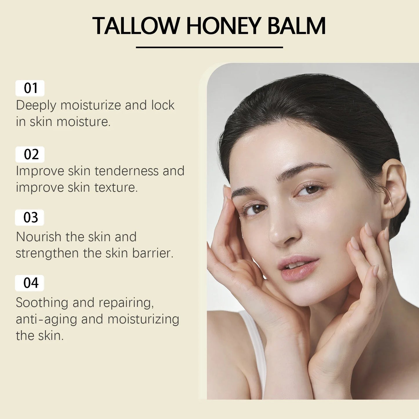 Beef Tallow Honey Balm Face Cream – Moisturizer 60g