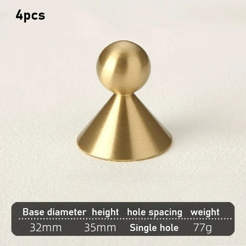 Brass Round Cabinet Handle – Gold, Silver & Antique Bronze