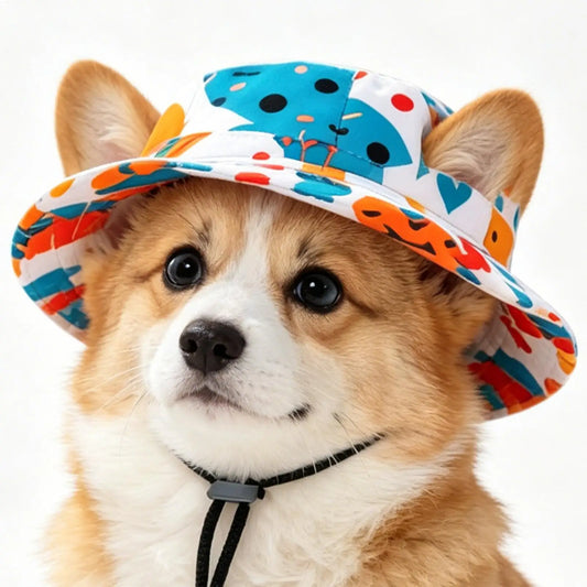 Adjustable Pet Sun Hat for Cats & Small Dogs | UV Brim Pet Sun Hat Oasis Select