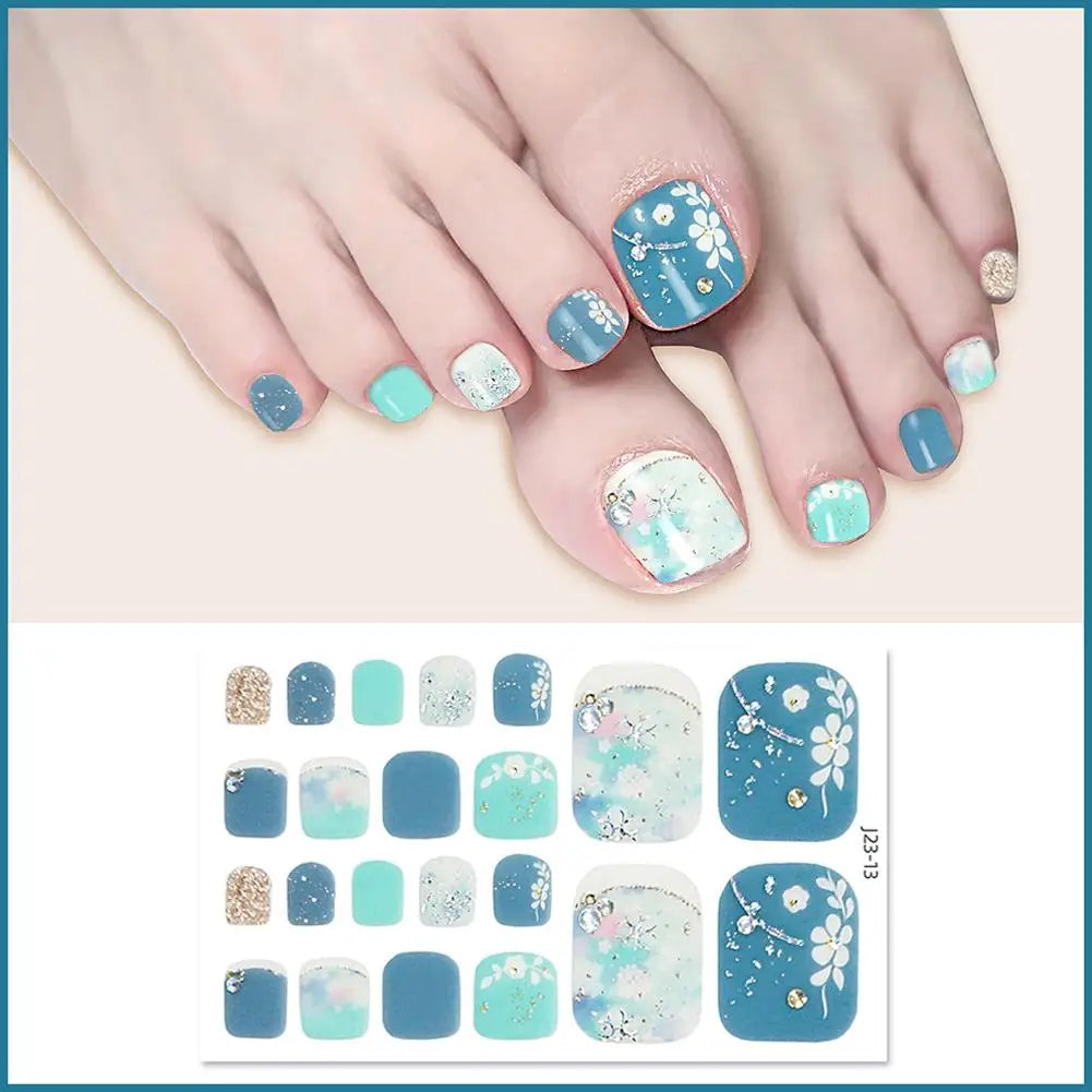 Glitter Toe Nail Stickers – 22 Count, DIY Nail Wraps Nail Care Peaceful Pleasures Health and Wellness 12