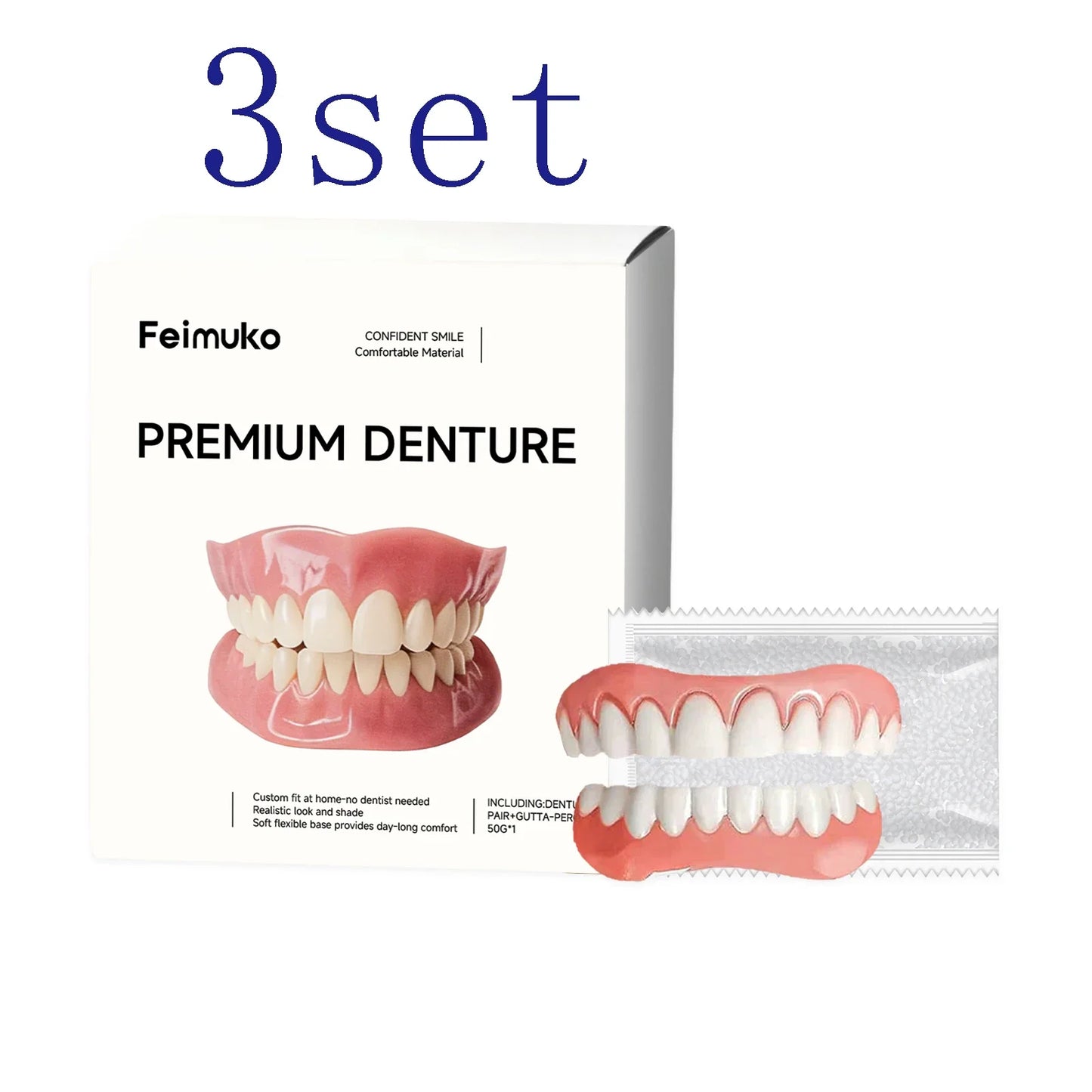 Cosmetic Denture Kit – Natural-Look Teeth, Secure & Easy Fit