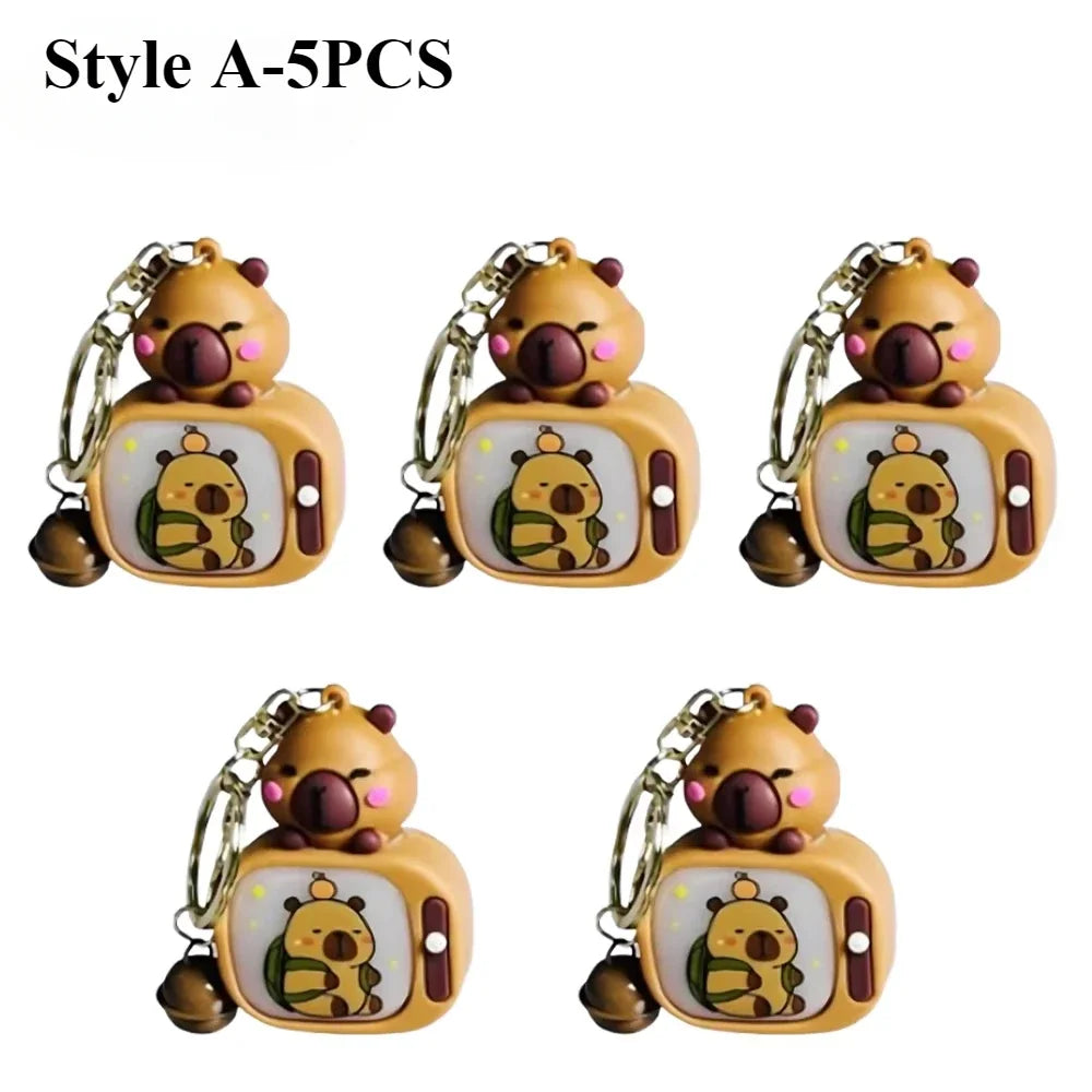 Light-Up Capybara Keychain | Silicone Glow Bag Charm Gift
