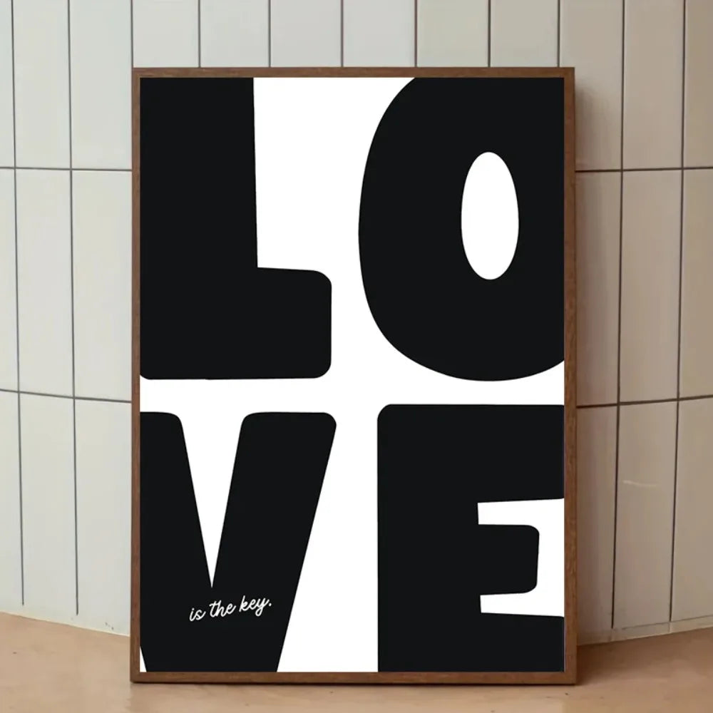 Blue Red Love Minimalist Canvas Wall Art | Valentine's Decor