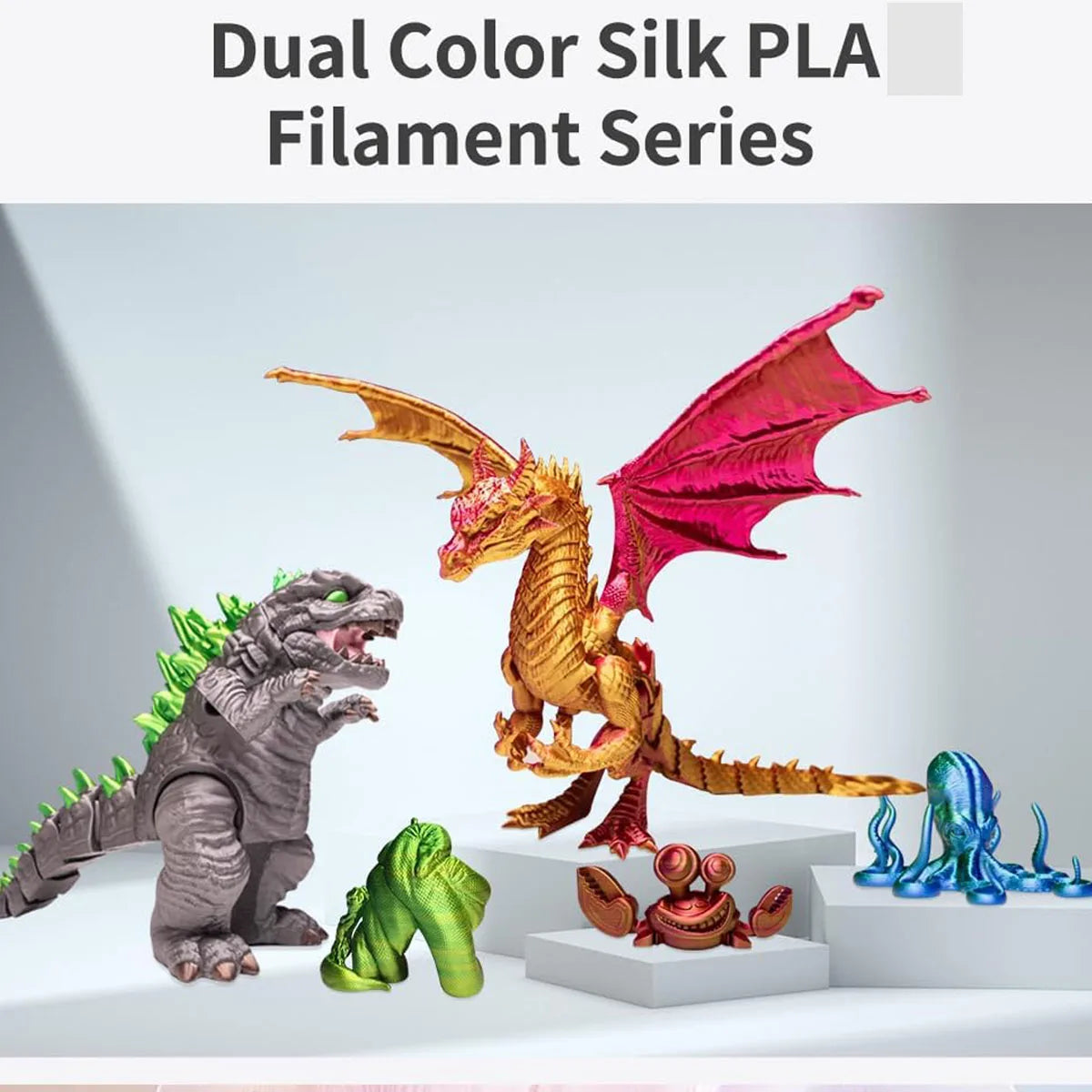 Silk PLA Filament 1.75mm Dual Color Metal Shine | FDM 3D Printer