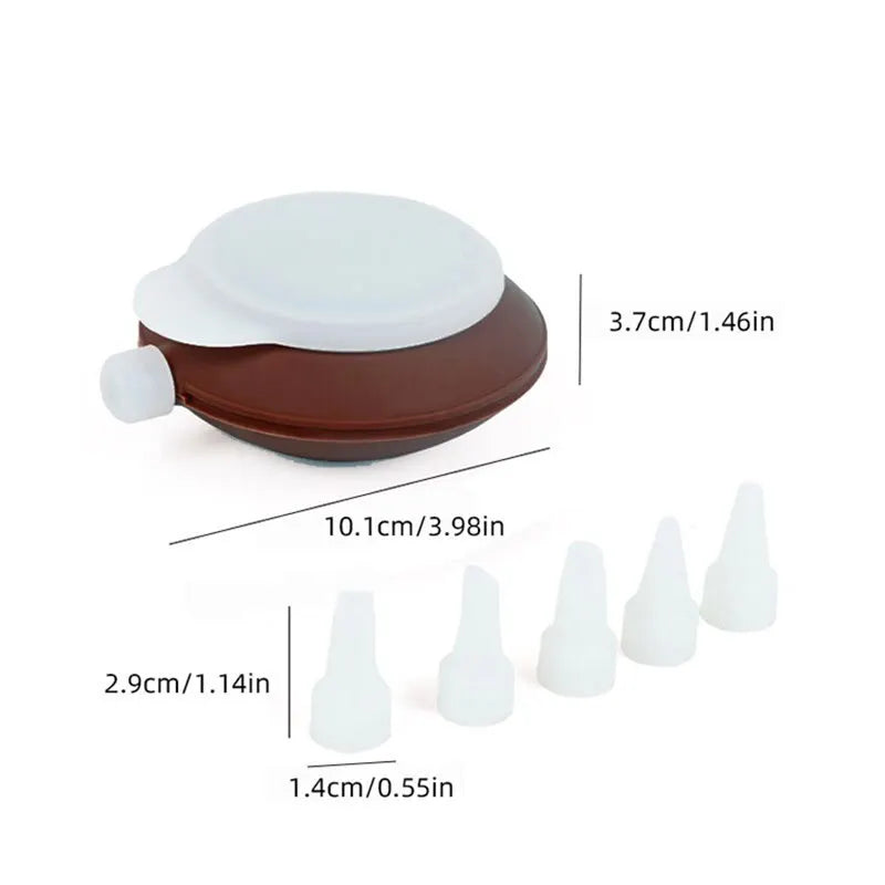 6PC Patterned Mouth Cake Decoration Silicone Macaron Patterned Pot Nozzle Cream Nozzle Baking Accessories Kitchen Baking Framing Peaceful Pleasures Health and Wellness Clear