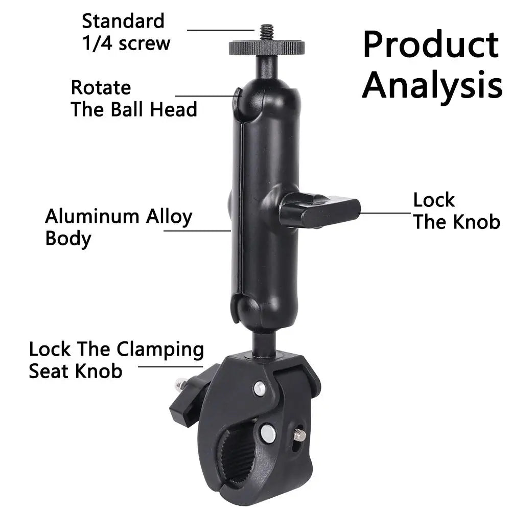 360° Rotating Action Camera Stand & Phone Clamp Mount