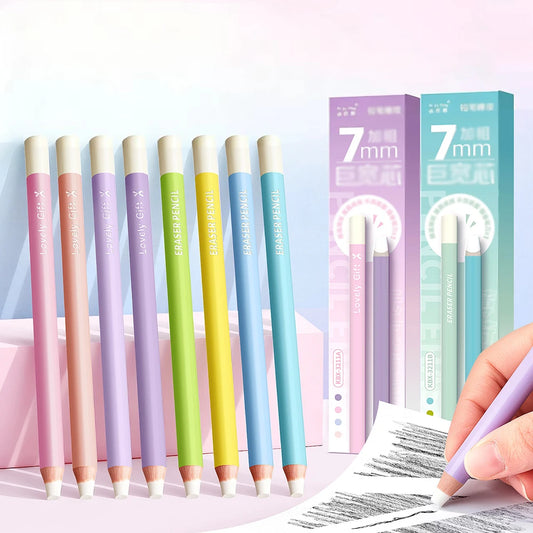4 Wide Core Pencil Eraser Student Specific Art Detail Widened Strip Peaceful Pleasures Health and Wellness