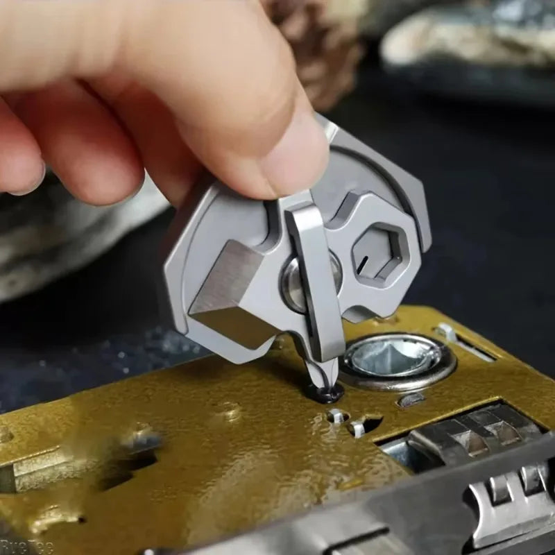 Titanium Alloy EDC Mini Multi-Tool | Keychain Screwdriver & Wrench