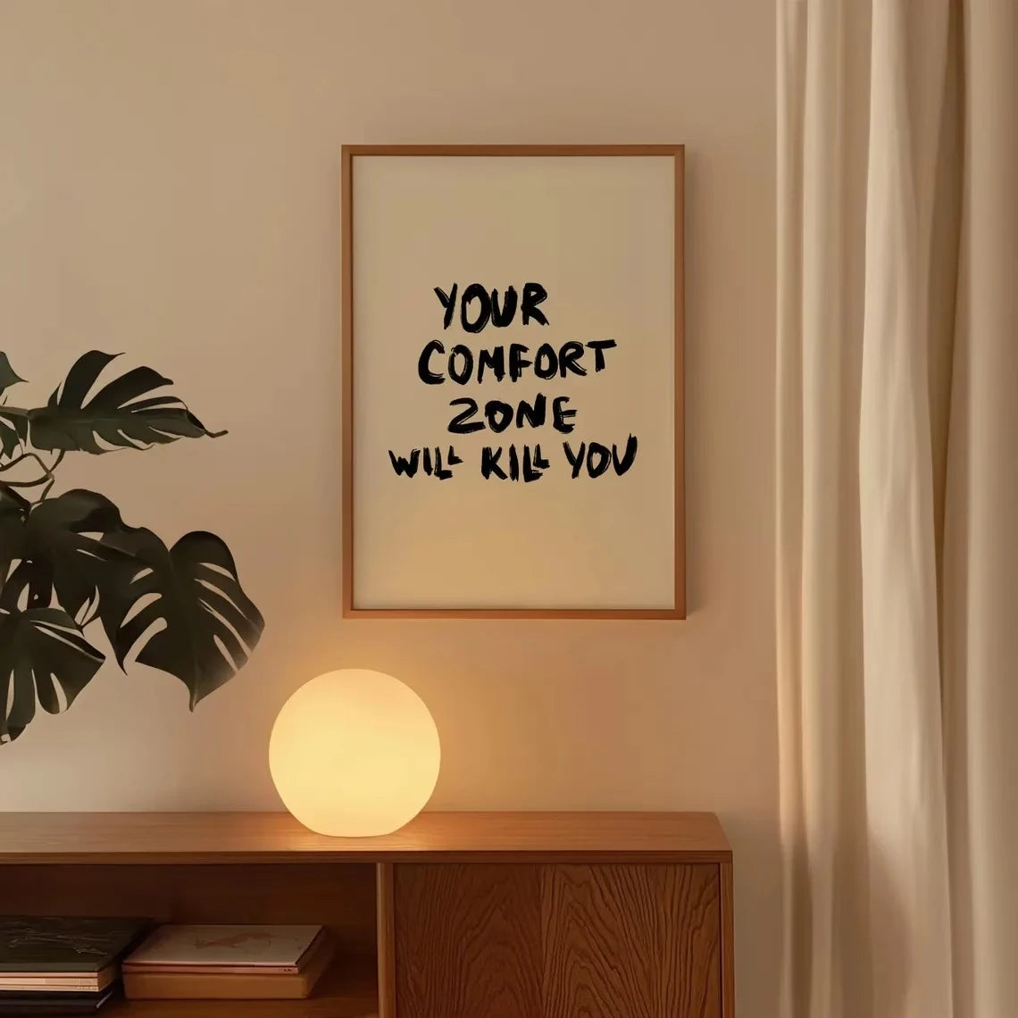 Retro Dopamine Comfort Zone Slogan Canvas Wall Art Print