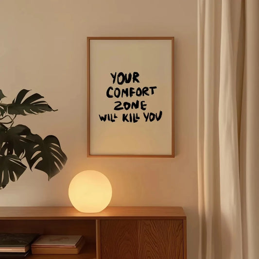 Retro Dopamine Comfort Zone Slogan Canvas Wall Art Print Canvas Wall Art Peaceful Pleasures Health and Wellness G3659 50x70cm Unframed