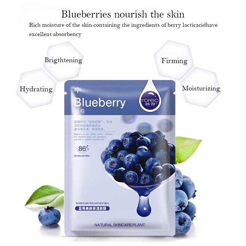 BIOAOUA 30pc Korean Fruit Face Masks – Hydrating & Brightening