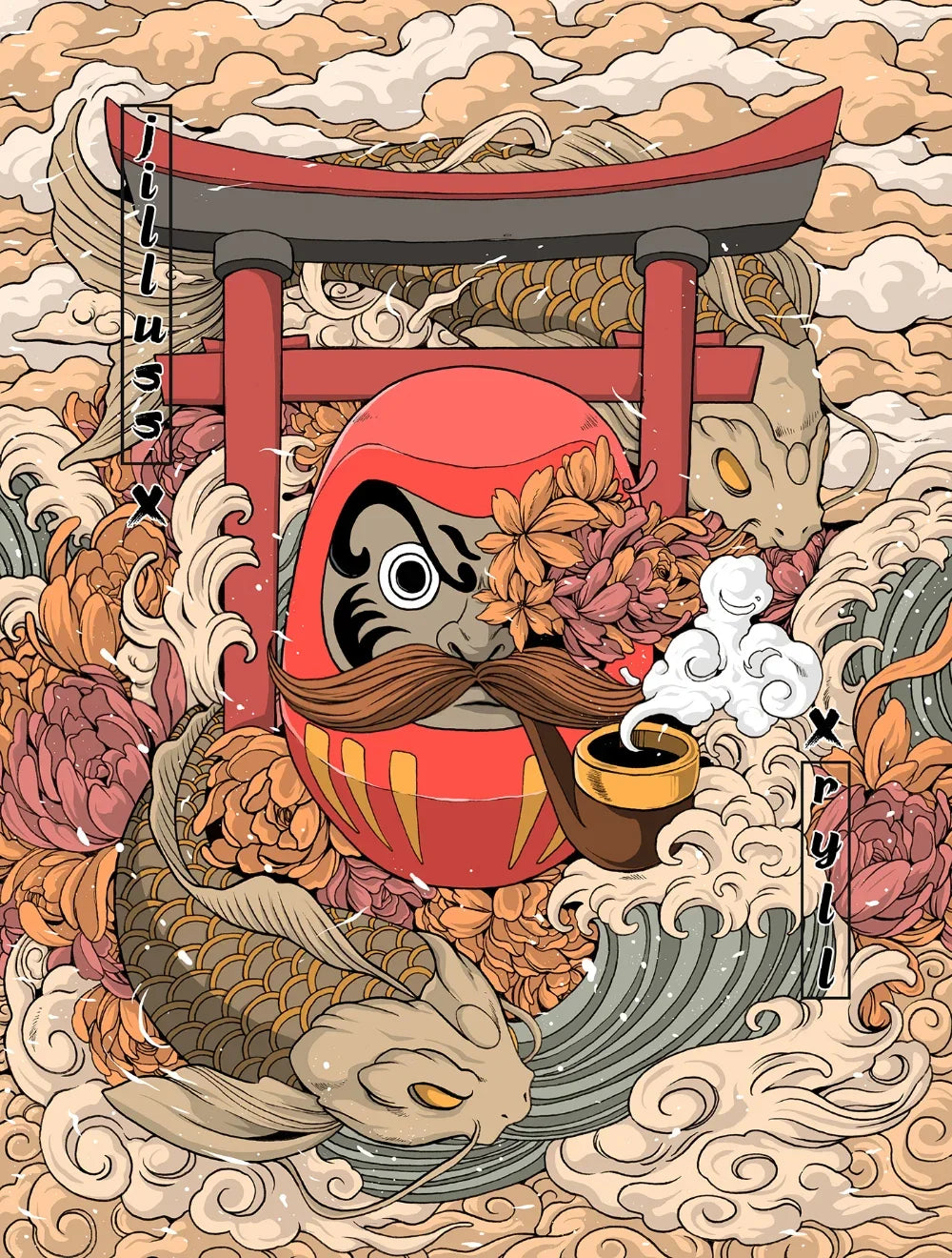 Kawaii Japan Ramen Sushi Vintage Canvas Wall Art Poster