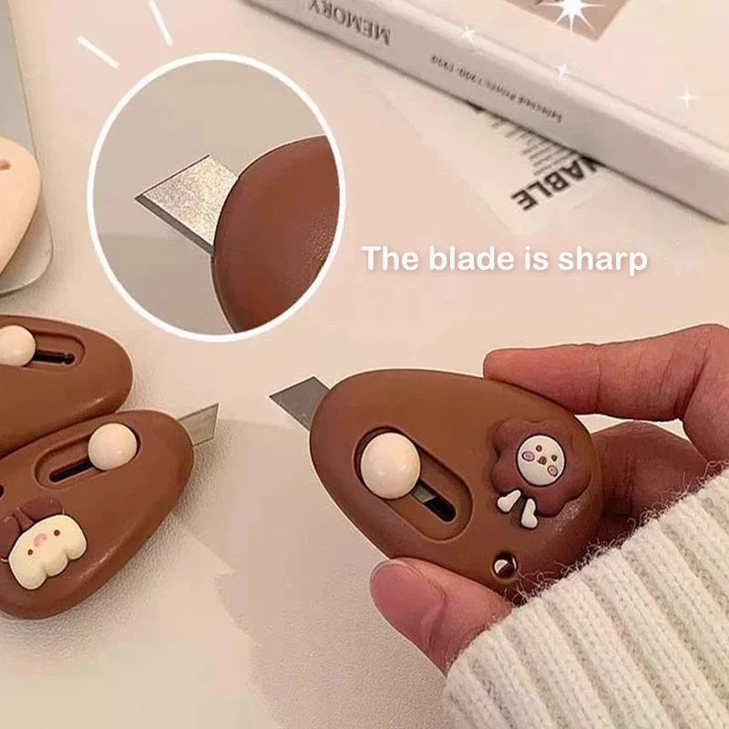 Cute Pebble Mini Art Knife – Portable Paper Cutter for School
