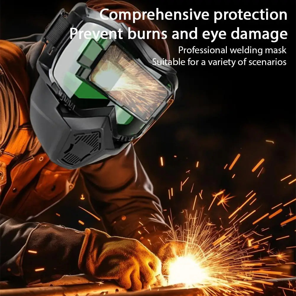 Auto Darkening Welding Glasses Work Protective Equipment Face Protector Adjustable Band Impact Resistant Welder Mask Face Shield Peaceful Pleasures Health and Wellness