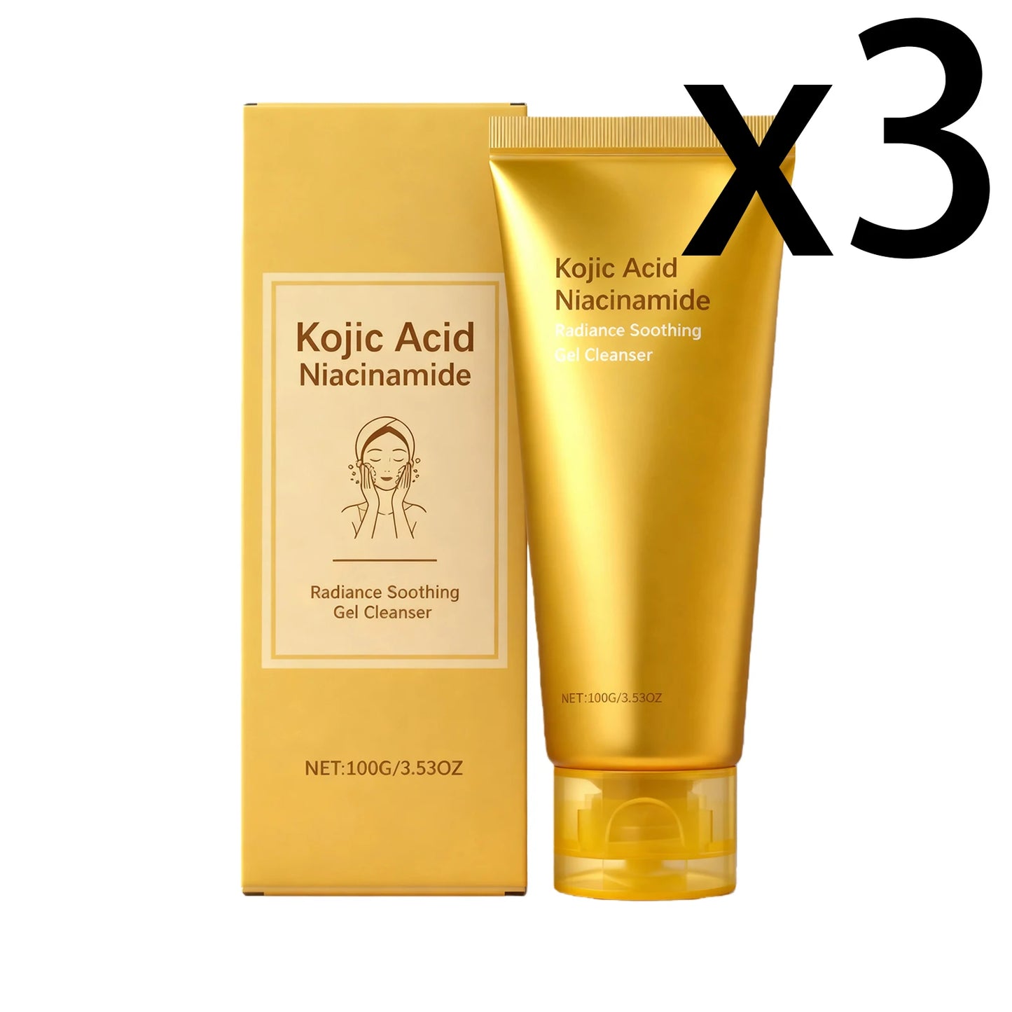 Allantoin Exfoliating Facial Cleanser Clean Facial Dirt Oil Control Unclog Pores Brighten Skin Refreshing Cleansing Facial Gel Peaceful Pleasures Health and Wellness 3x100g