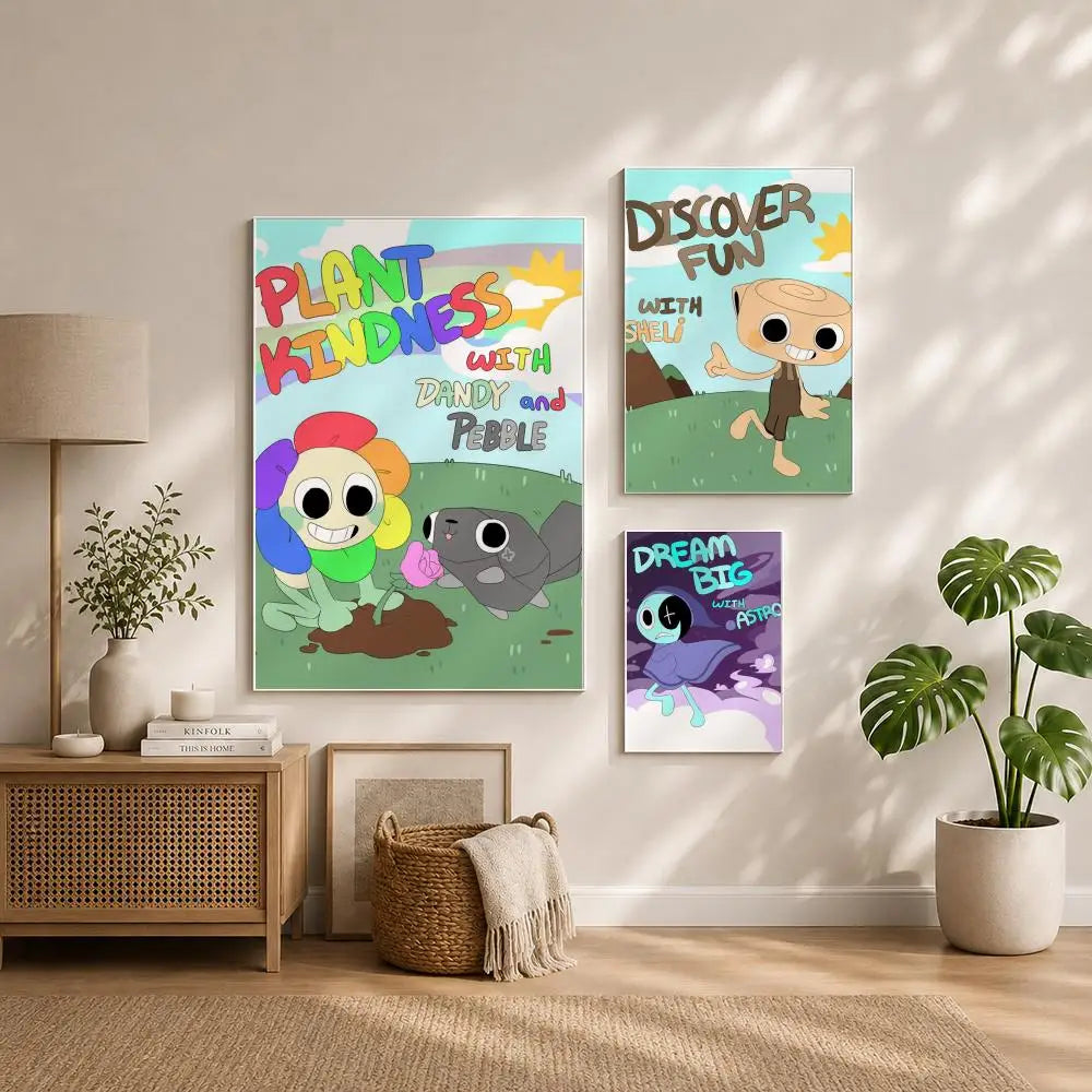 Game D-Dandy's WorldS Poster HD Self Adhesive Waterproof Wall Art Ideal for Home Office Dorm Bedroom Great Gift Peaceful Pleasures Health and Wellness