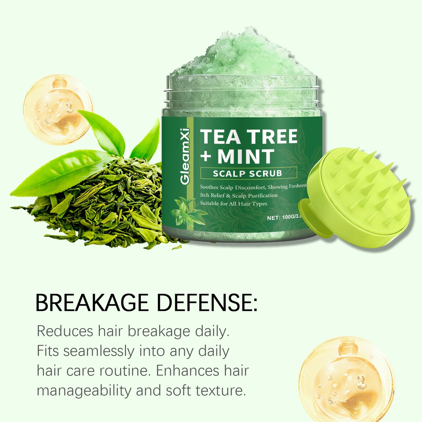 Gleamxi Tea Tree Scalp Scrub – Anti-Dandruff Shampoo 100g