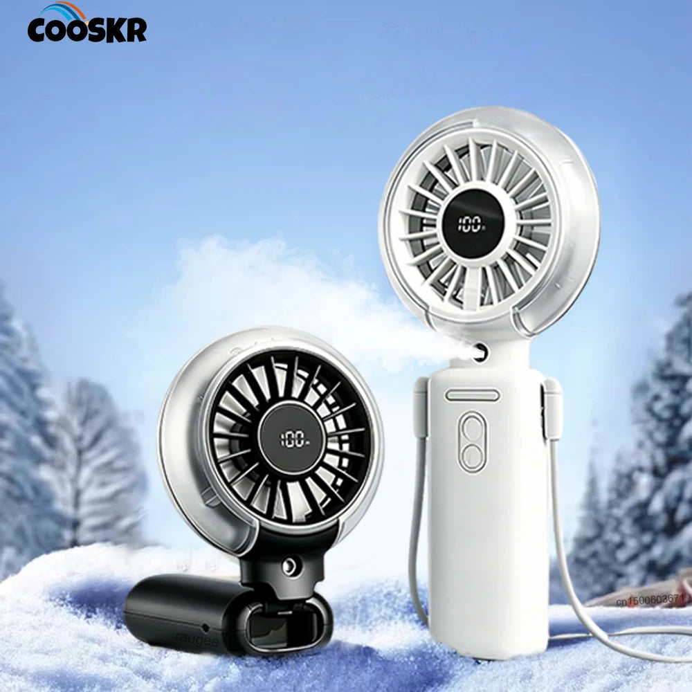 Water Mist Fan Portable Foldable Desktop Fan Rechargeable Handheld Humidifier Fan Air Circulation Fan Outdoor Water Spray Fan Peaceful Pleasures Health and Wellness