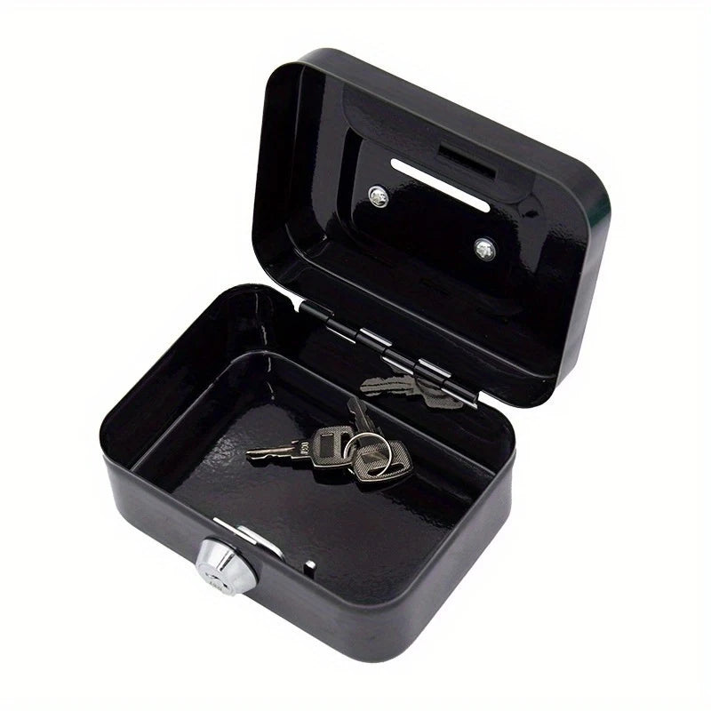 Steel Cash Box with Key Lock & Removable Money Tray | Metal Safe