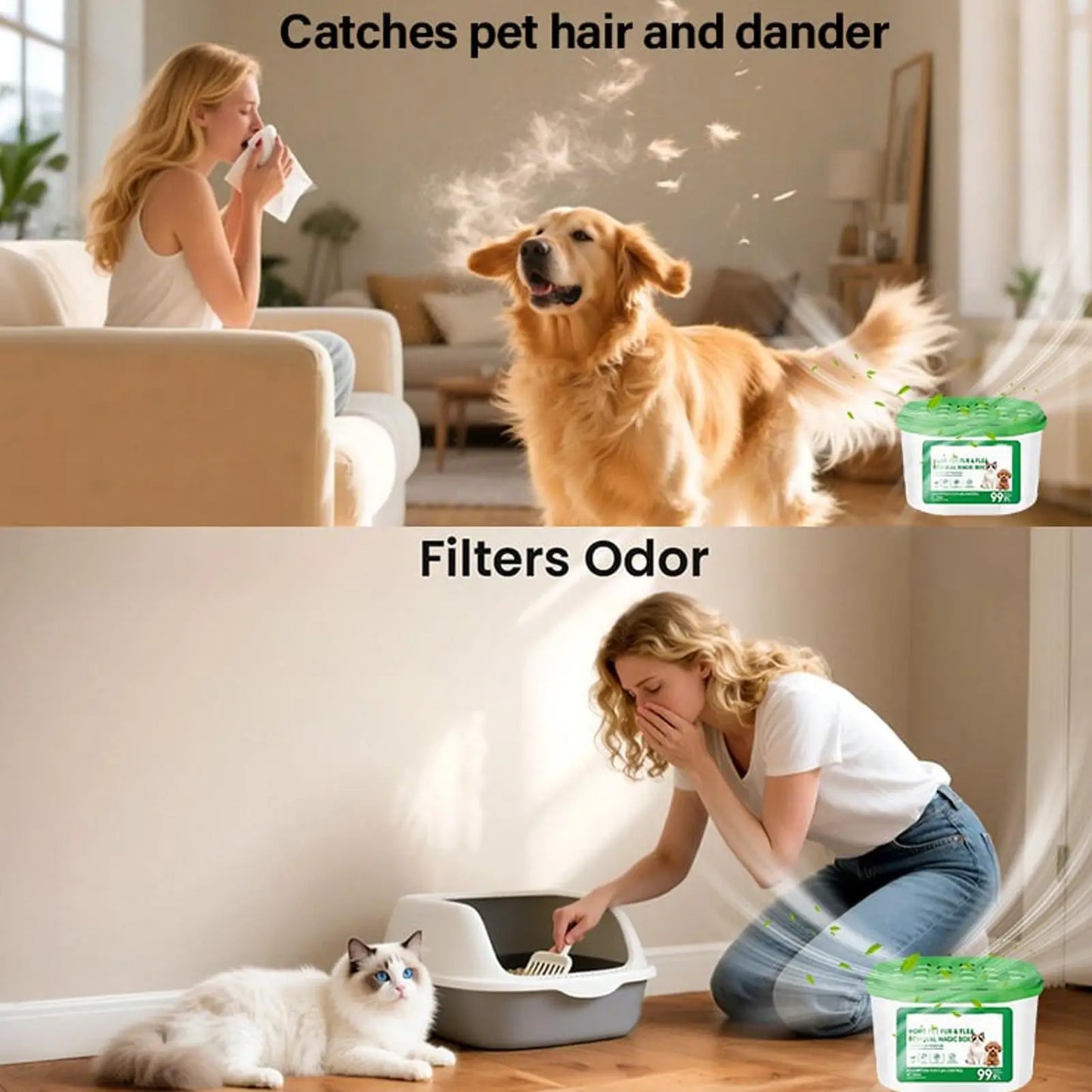 Cat Litter Box Air Purifier – Quiet Pet Odor & Dust Collector