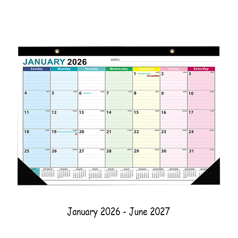 2026–2027 Wall Calendar 18-Month Planner | Home & Office