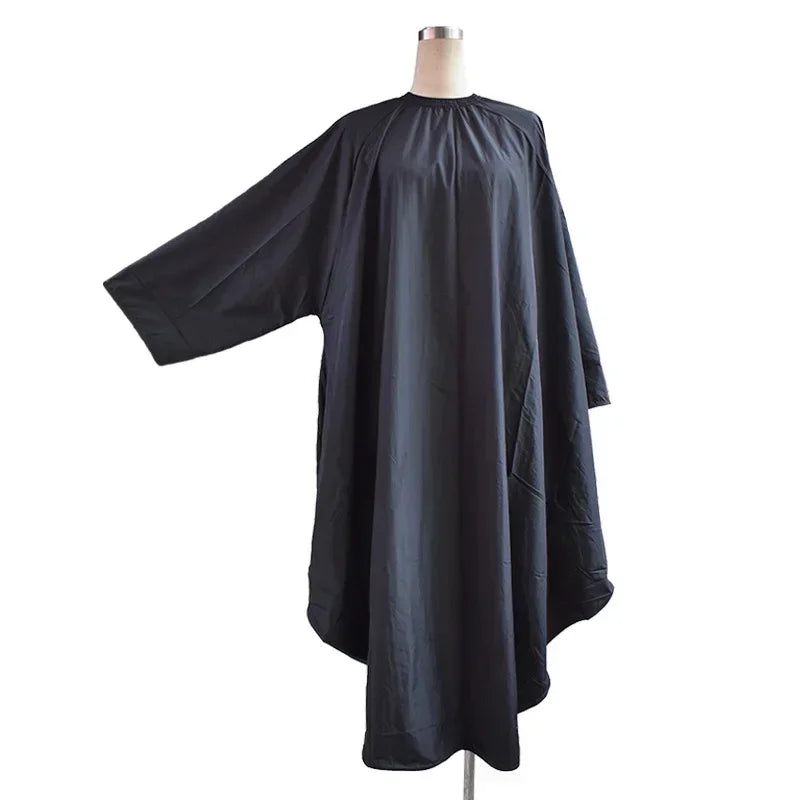 Barbershop Sleeved Apron Barber Haircut Cloth Hair Cut Cape Hairdress Gown Hairdressing Coat Barbershop Salon Accessory Peaceful Pleasures Health and Wellness Black
