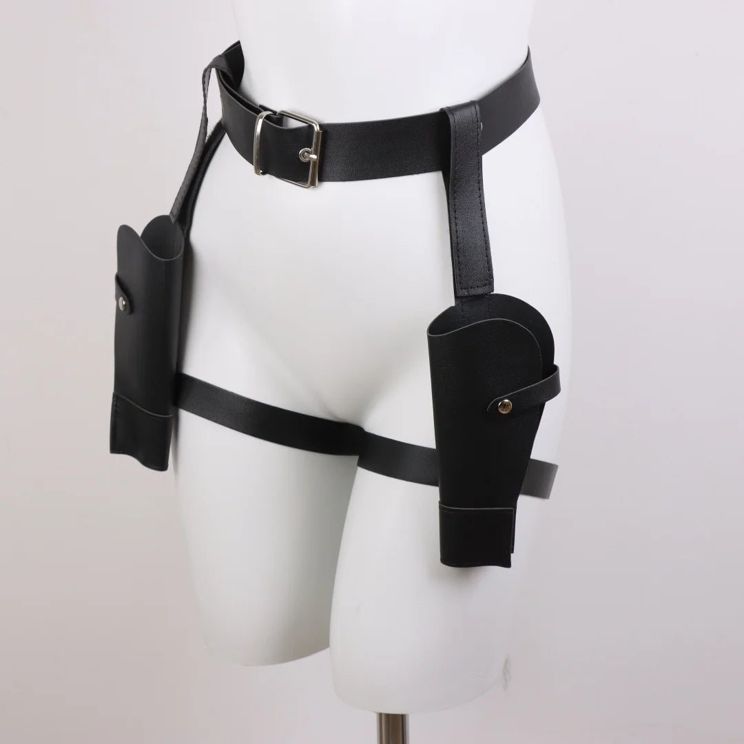 Trendy PU Leather Waist Cover Western Cowboy Decorative Belt Cosplay