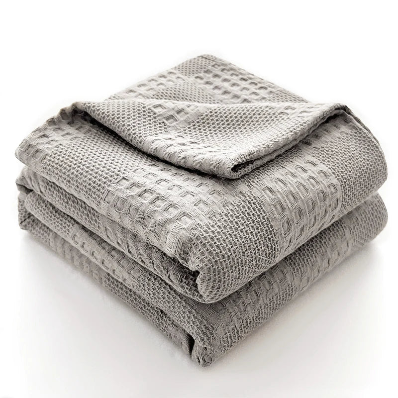 Battilo 100% Cotton Waffle Throw Blanket – Soft & Breathable