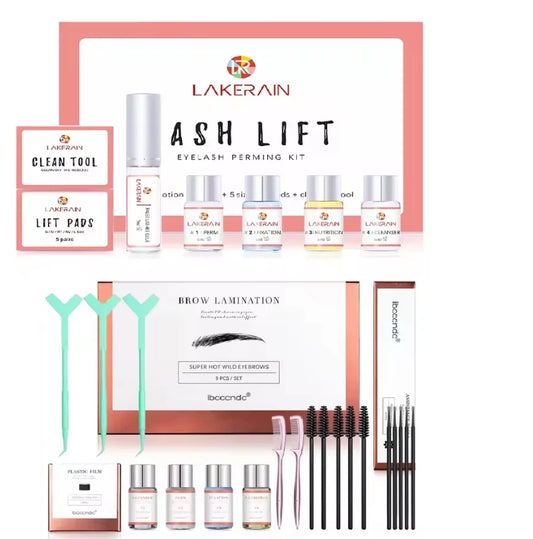 2 Sets Lash Lift And Eyebrow Perm Kit, Long Lasting Curly Eyelash Lifting Fixation Glue Professional Beauty Tool Home Salon Use Peaceful Pleasures Health and Wellness
