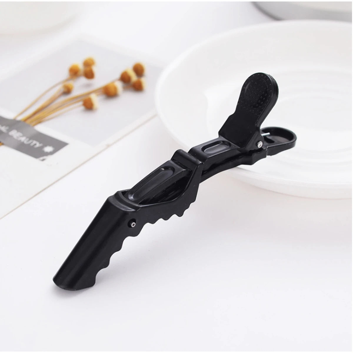 6pcs/Lot Black Plastic Alligator Clip Beauty Hairdressing Clamps Claw Section Alligator Hairpin Barber Styling Hairpin Supplies Peaceful Pleasures Health and Wellness