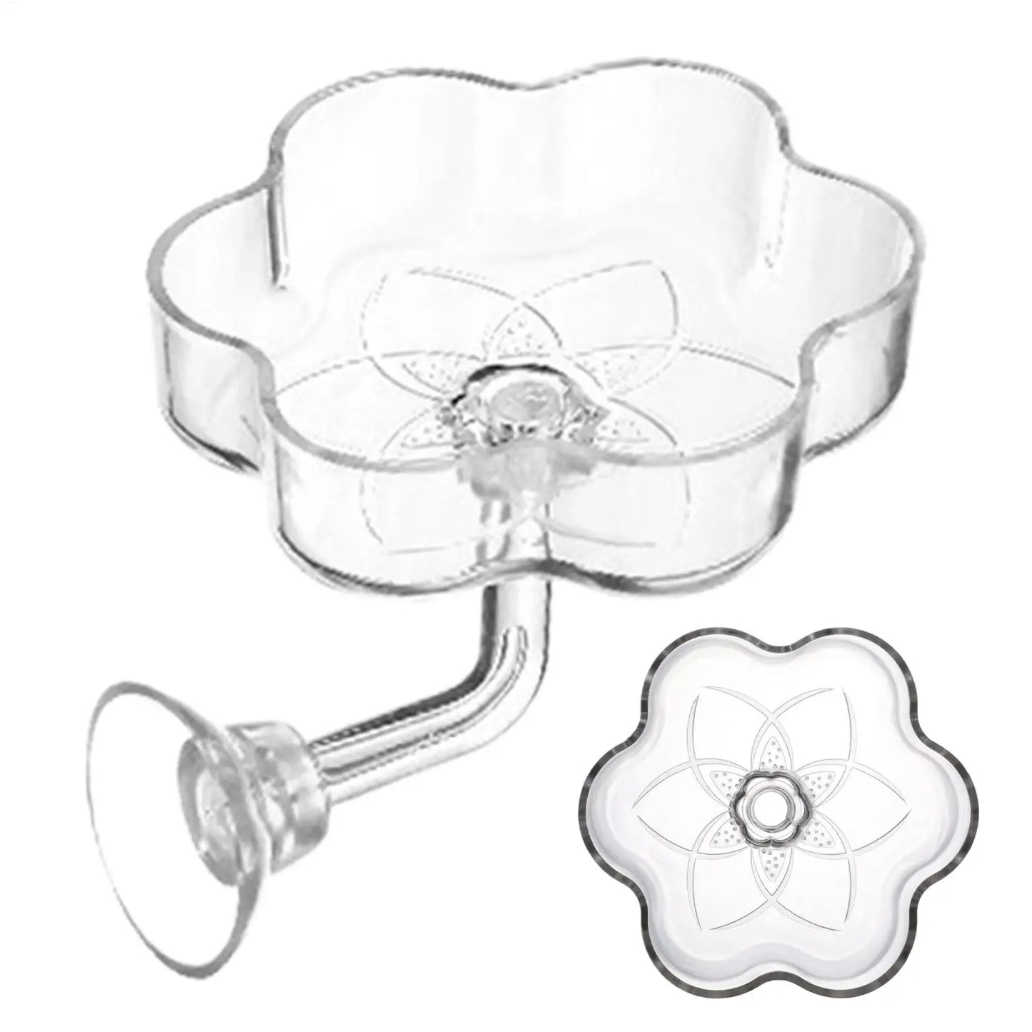 Aquarium Shrimp Feeder Tray | Clear Acrylic Suction Cup Dish