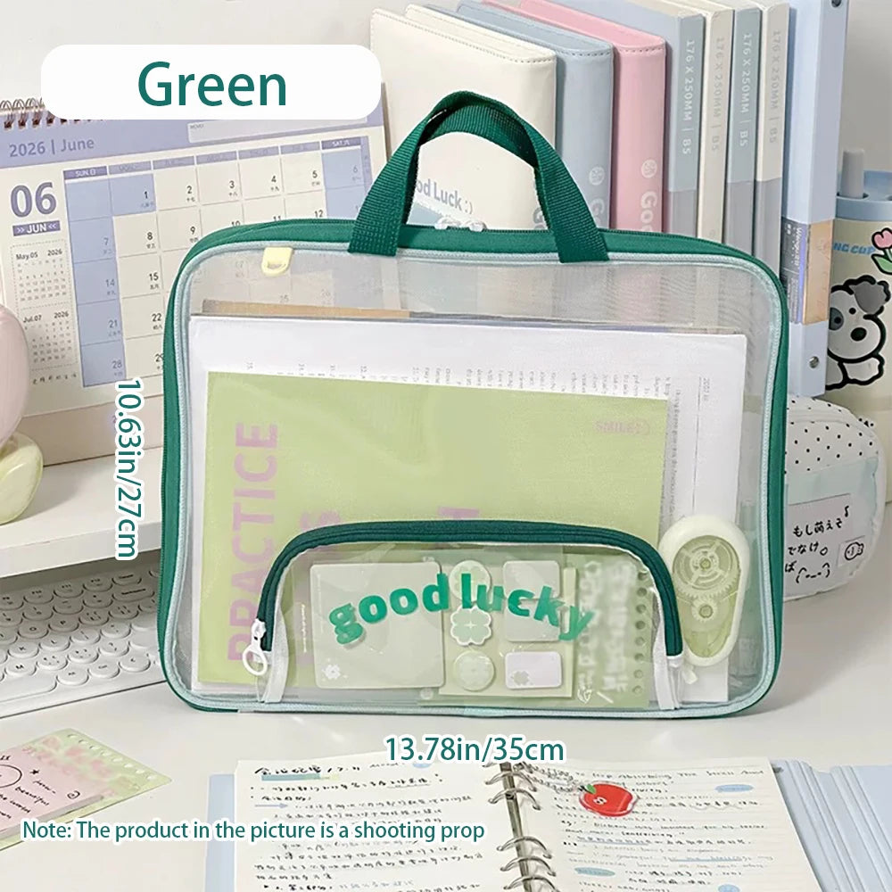 Horizontal Subject Classification Bag Student Hand-held Multi-layer