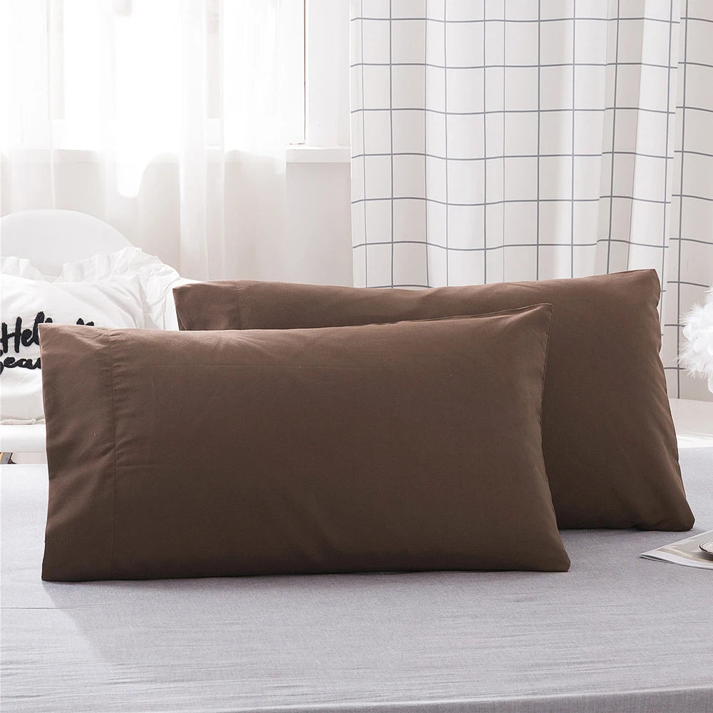 Battilo 2pcs Solid Envelope Pillowcases Queen King Size Pillowcover Soft&Breathab Microfiber Cushion Cover For Bed Hotel Bedding Peaceful Pleasures Health and Wellness Coffee Queen20x30inch