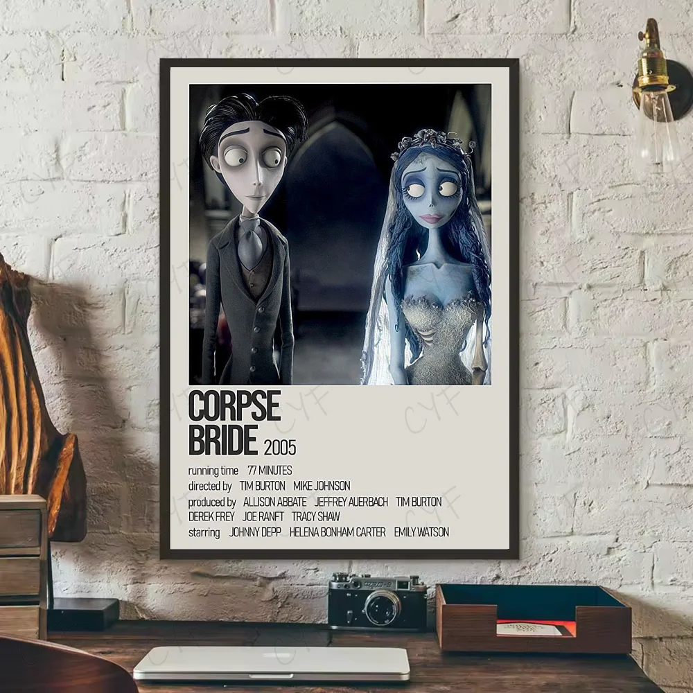 Corpse Bride Cartoon Poster – HD Waterproof PVC Wall Art Decor Wall Art Poster Peaceful Pleasures Health and Wellness