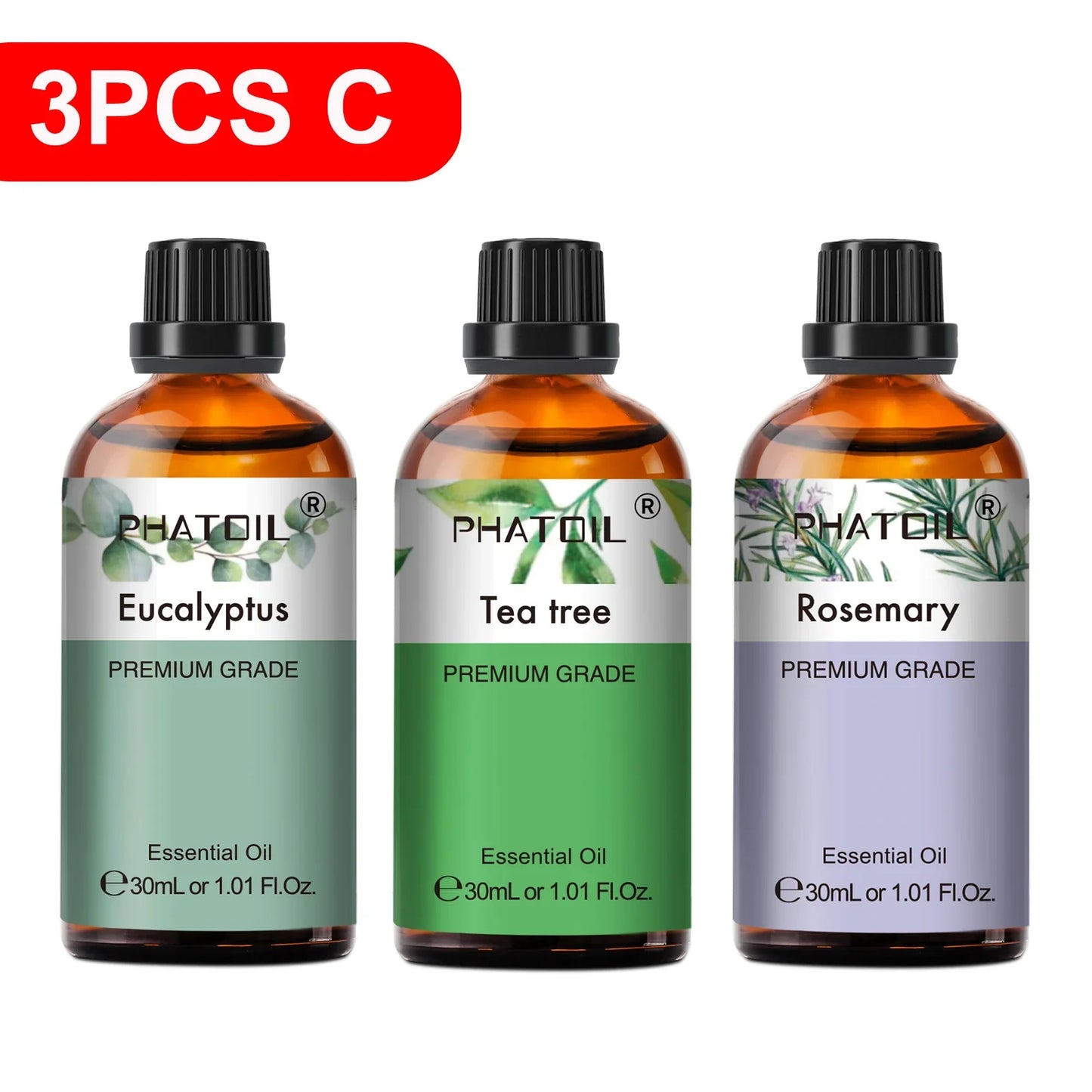 PHATOIL Pure Essential Oils 30ml | Aromatherapy Diffuser Set