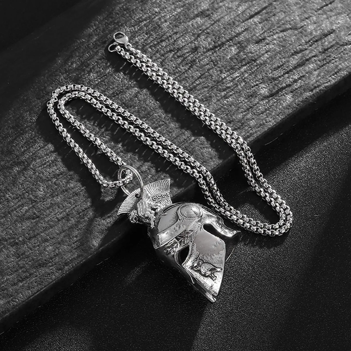 Roman Warrior Helmet Motorcycle Good Luck Bell Pendant Gift