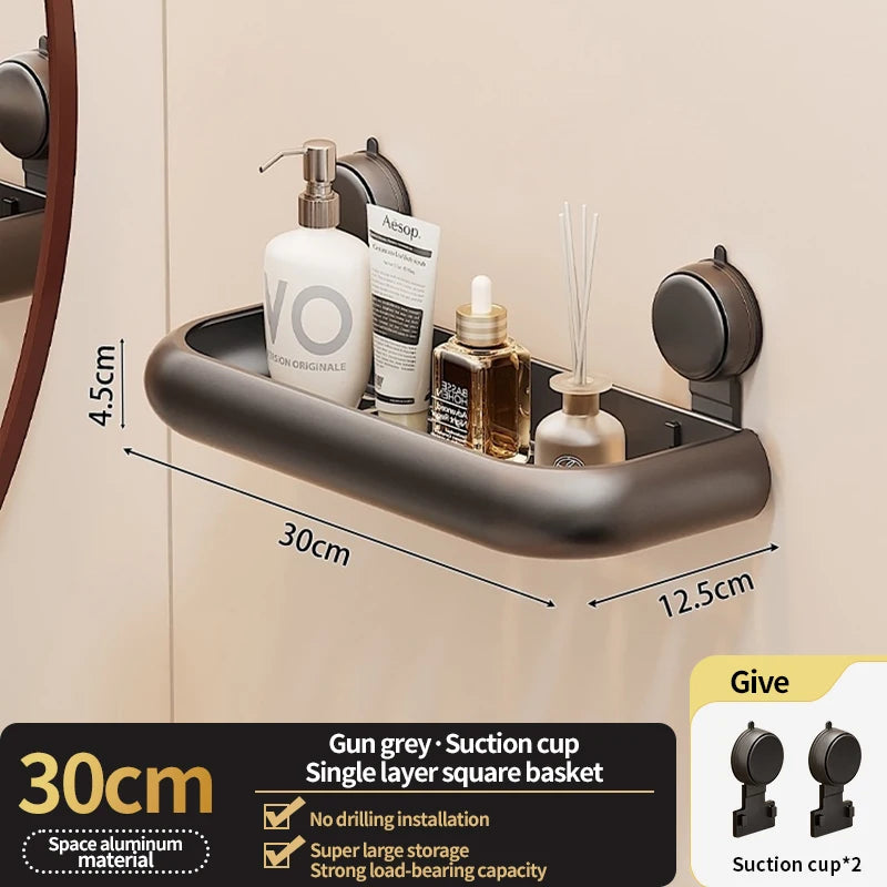 No-Drill Corner Shower Shelf | Suction Bathroom Organizer