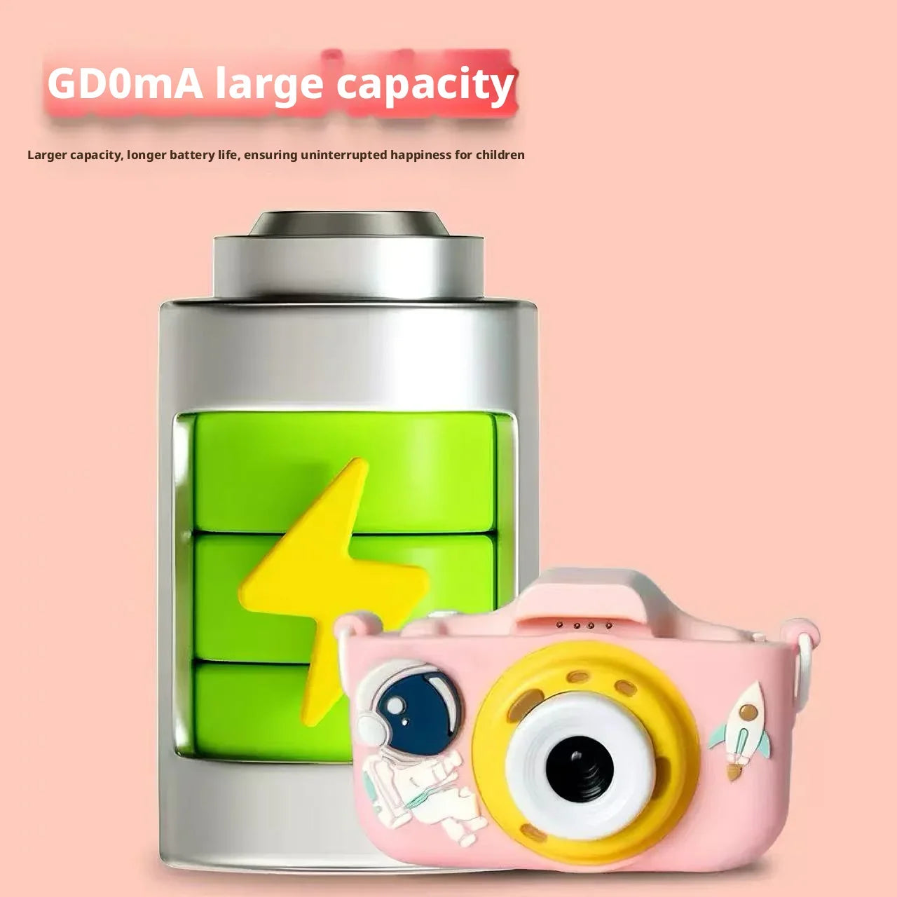 Mini Kids Dual Lens Camera Toy HD Photograph Video Digital Camcorder 128G Large Memory Exquisite Gift Box for Children Gift Peaceful Pleasures Health and Wellness