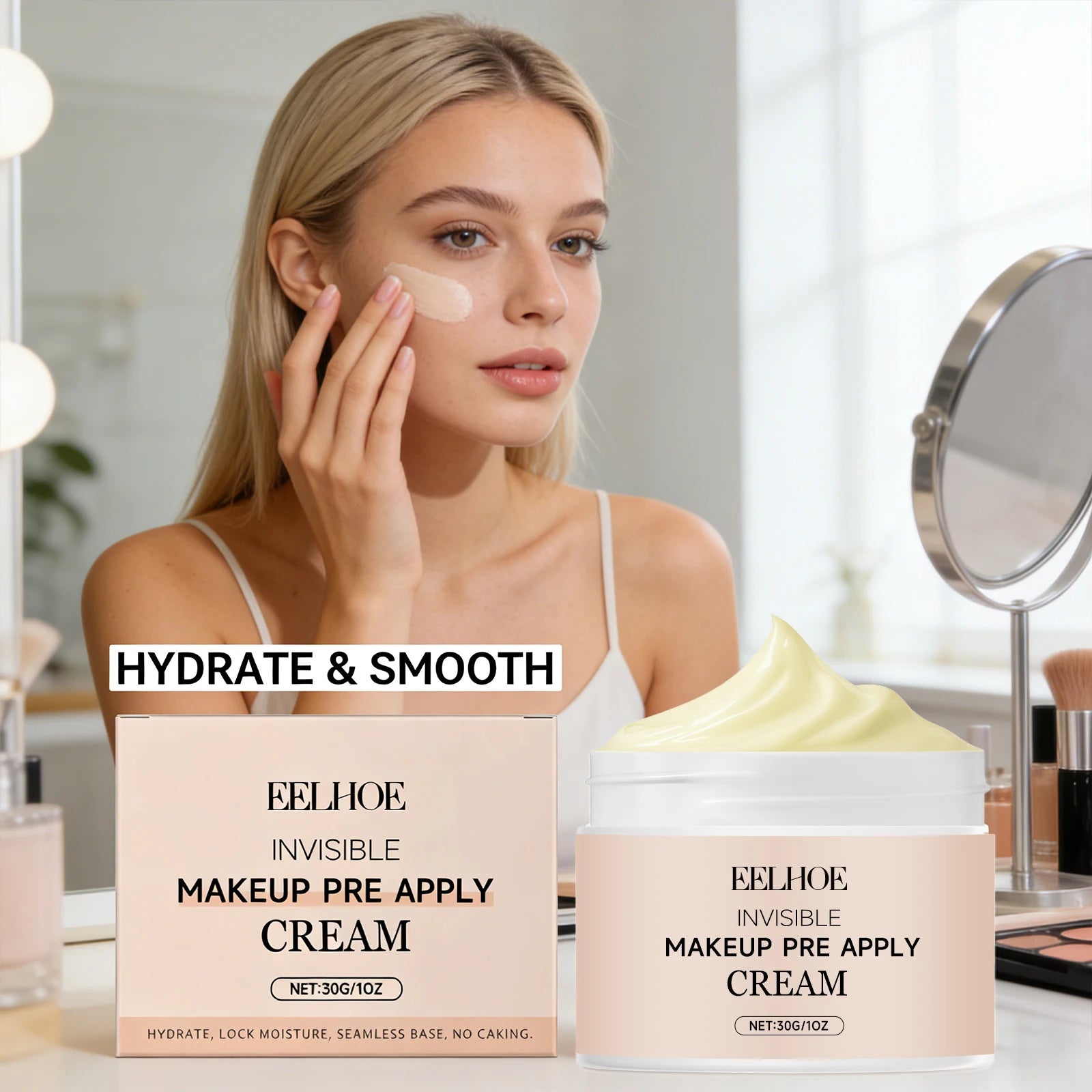 Pre Primer Invisible Makeup Waterproof Minimize Pore Brightening Skin Tone Natural Isolation Pre Apply Cream Primer Makeup 30g Peaceful Pleasures Health and Wellness