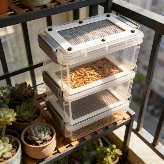 3-Layer Mealworm Breeding Kit Silkworm Feeder Bin Corn Worm Breeder Box for Pet Parents Animal Lovers Keepers Breeders Hobbyists Peaceful Pleasures Health and Wellness