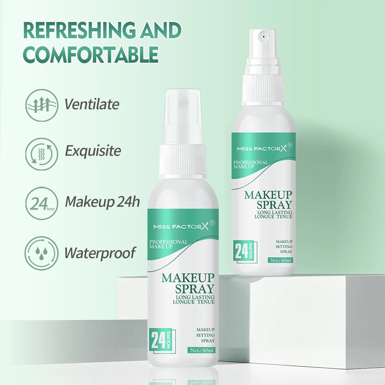 Waterproof Makeup Spray Face Set Lasting Award winning Makeup Spray Anti-smudge and Makeup Off Natural finish Peaceful Pleasures Health and Wellness