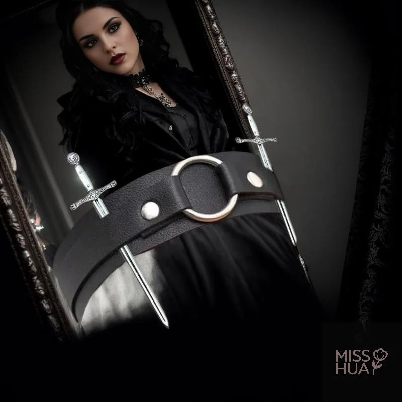 3pcs Punk Black Leather Arm Bands | Gothic Cosplay Armband Set
