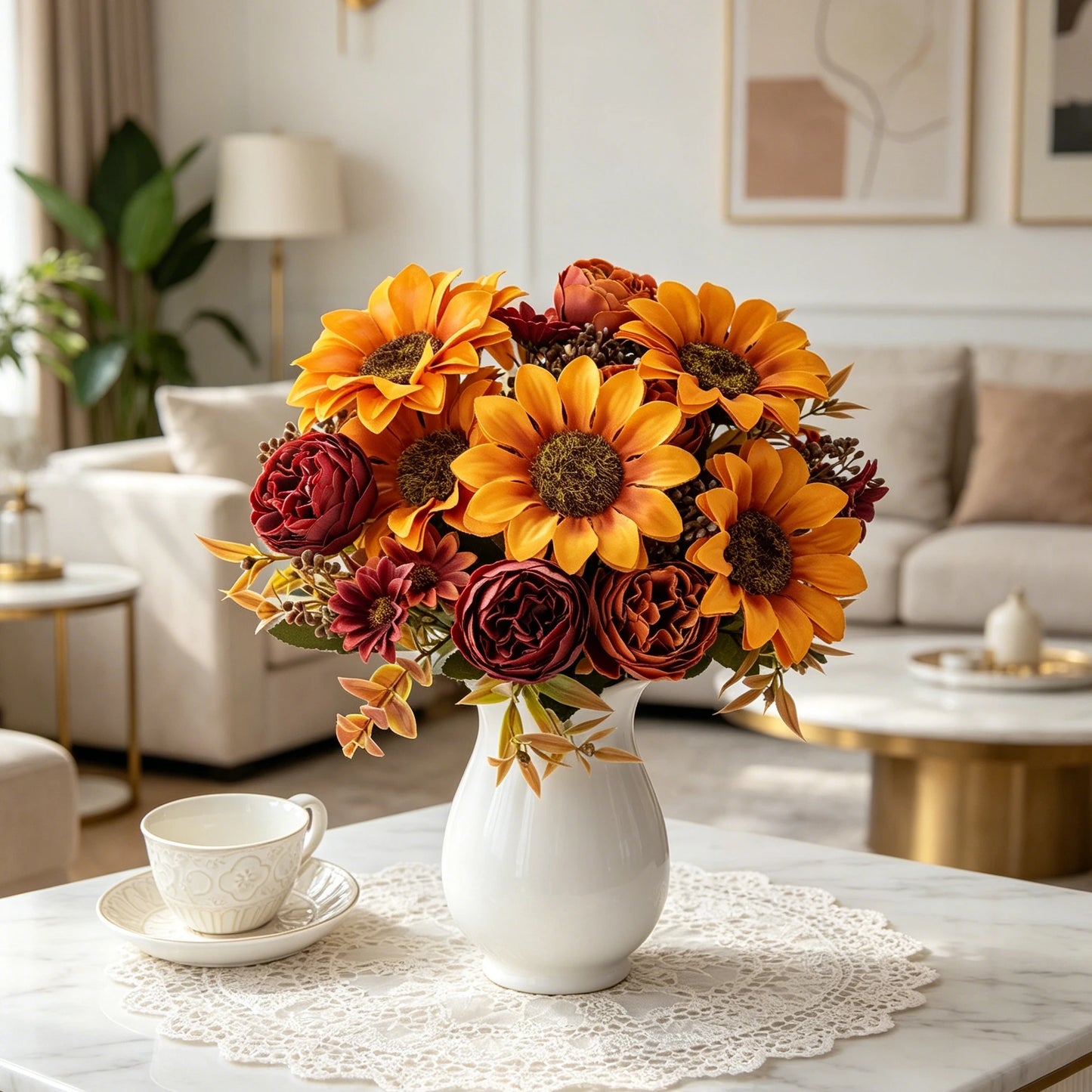 Silk Artificial Sunflowers Bouquet – Wedding & Home Decor