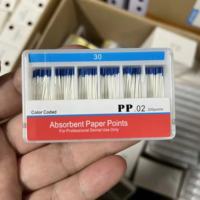 Dental Paper Points 0.02 Taper – 100% Cotton, Sizes 15–80