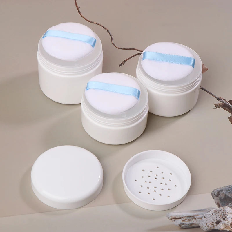 1PC 200/250/300g Loose Powder Case Loose Powder Setting Powder Honey Powder Dispenser Toner Empty Case With Puff Sifter Lid Peaceful Pleasures Health and Wellness