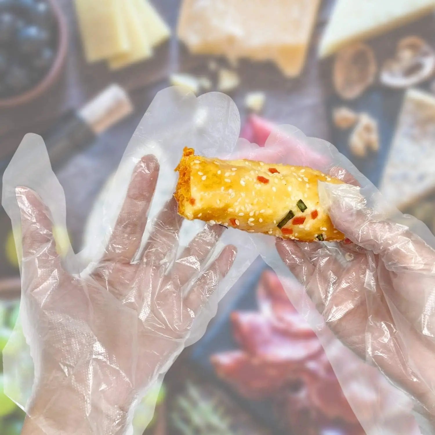 Disposable Plastic Gloves Latex Free Powder Free Clear Polyethylene Hand Gloves Non-Sterile for Cleaning- Cooking Kitchen Tools Peaceful Pleasures Health and Wellness