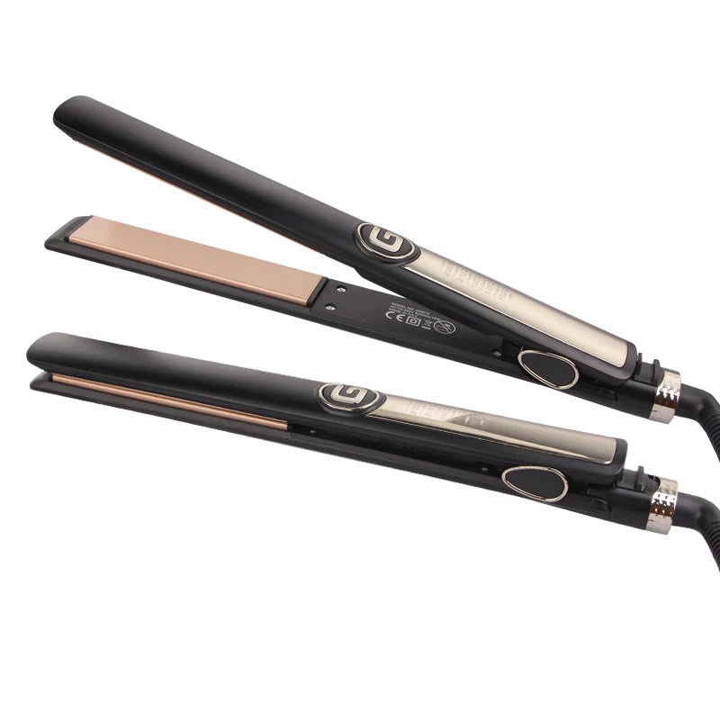 professional Ceramic Tourmaline Flat Iron multi-function negative ion 2 in 1 Hair Straightener and curler Peaceful Pleasures Health and Wellness black EU