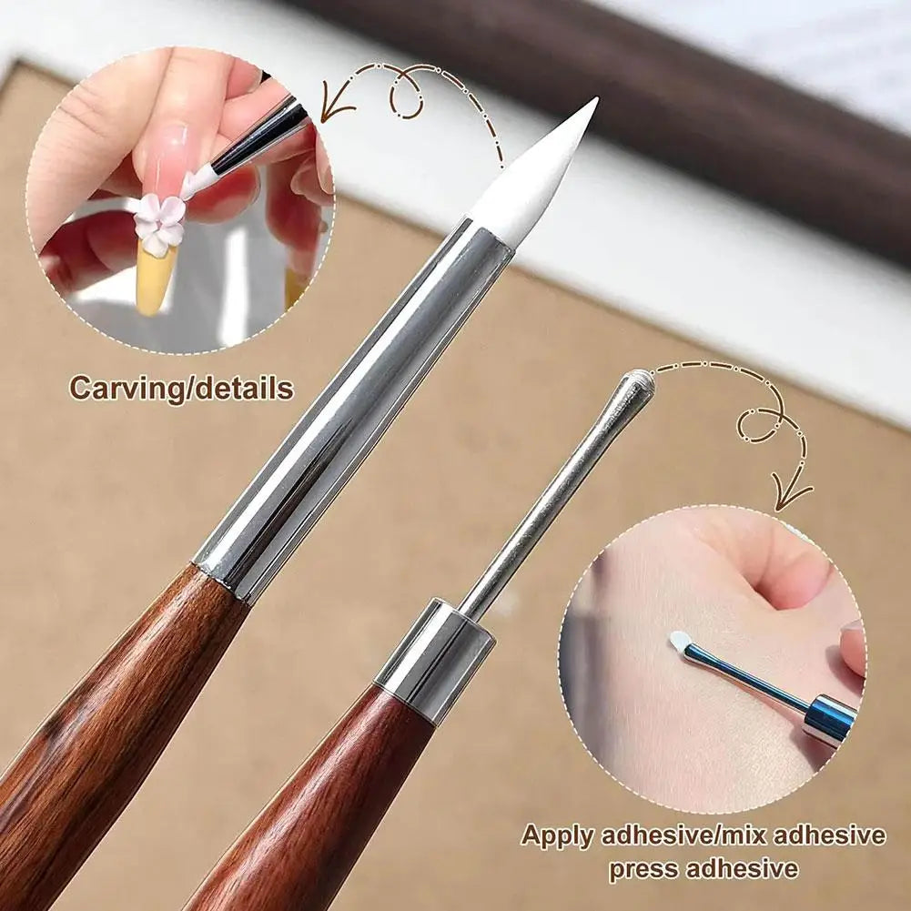 Dual-Head Nail Art Sculpture Pen & Brush Tool – 3D Carving, Gel Mixing & Gradient Blending Nail Pen Peaceful Pleasures Health and Wellness