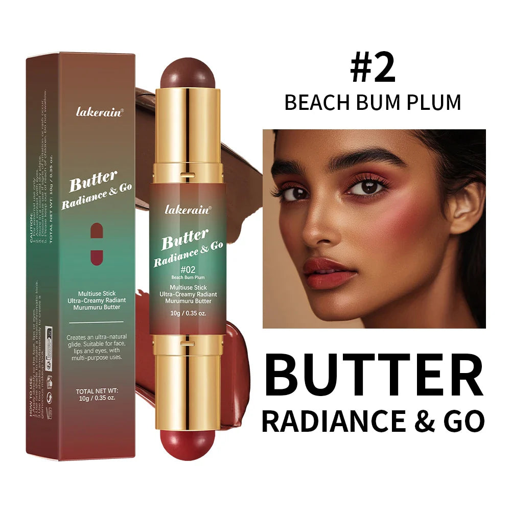 Dual-Ended Blush & Bronzer Stick – 3-in-1 Creamy Matte Makeup
