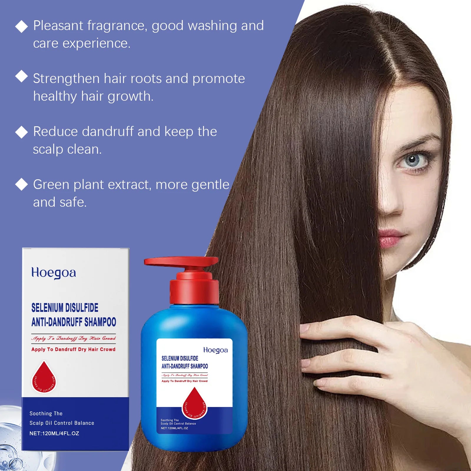 Selenium Sulfide Hair Shampoo Deep Cleansing Scalp Remove Dandruff Refreshing Strengthen Hair Roots Smoothing Soften Shiny Hair Peaceful Pleasures Health and Wellness
